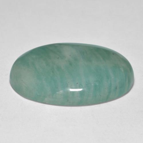 Amazonite vert bleuté moyen naturelle coupe ovale, 27,07 ct, translucide