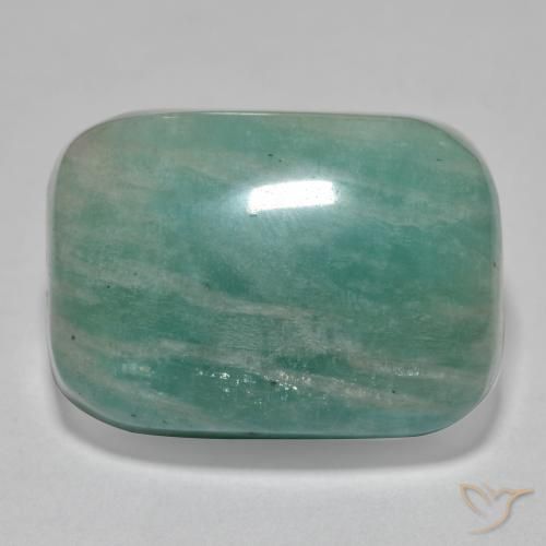 Amazonite Ton vert et bleu naturelle Coussin, 21.86 ct, Translucide