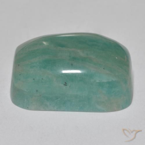 Amazonite Ton vert et bleu naturelle Coussin, 21.86 ct, Translucide
