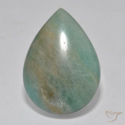 16.57ct Naturel Ton vert et bleu Amazonite, En forme de poire, Translucide