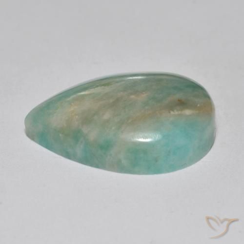 Amazonite Ton vert et bleu naturelle En forme de poire, 16.57 ct, Translucide