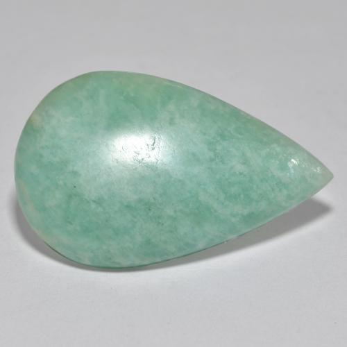 Amazonite vert pâle naturelle en forme de poire, 19,48 ct, translucide