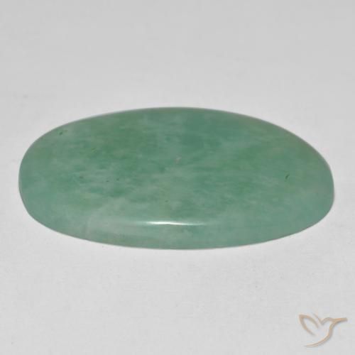 Amazonite Vert bleuâtre naturelle ovale, 18.36 ct, Translucide