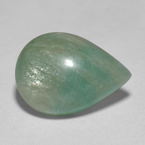 Amazonite Mousse verte chaude naturelle En forme de poire, 6.29 ct, Translucide