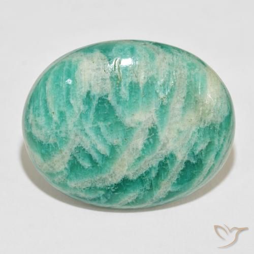 42.65ct Naturel Vert moyen Amazonite, ovale, Opaque
