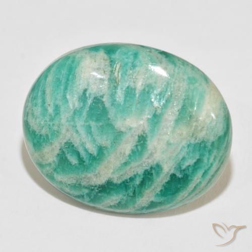 Amazonite Vert moyen naturelle ovale, 42.65 ct, Opaque