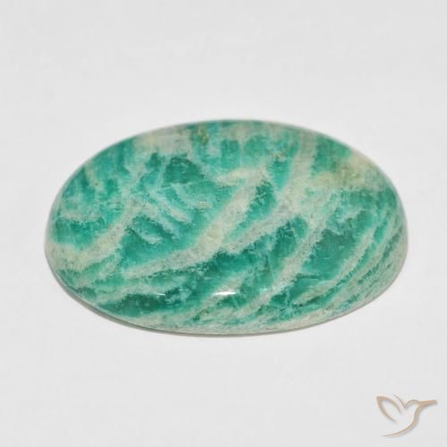 Amazonite Vert moyen naturelle ovale, 42.65 ct, Opaque