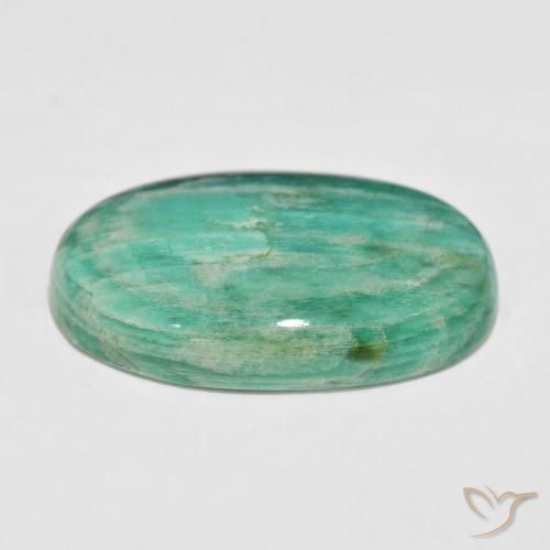 Amazonite Vert frais naturelle ovale, 40.10 ct, Opaque