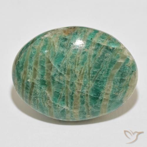 Amazonite Vert foncé naturelle ovale, 60.70 ct, Opaque