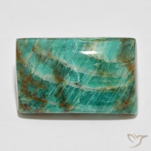 52.54ct Naturel Vert frais Amazonite, Baquette, Opaque