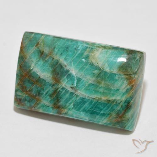 Amazonite Vert frais naturelle Baquette, 52.54 ct, Opaque