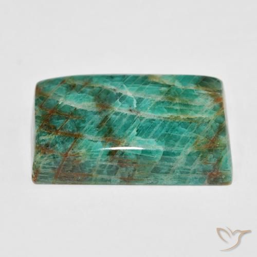 Amazonite Vert frais naturelle Baquette, 52.54 ct, Opaque