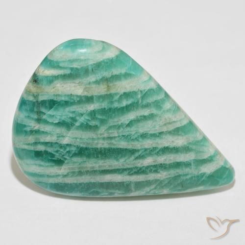 Amazonite Vert frais naturelle En forme de poire, 51.56 ct, Opaque