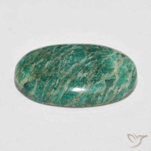 Amazonite Vert frais naturelle ovale, 35.81 ct, Opaque