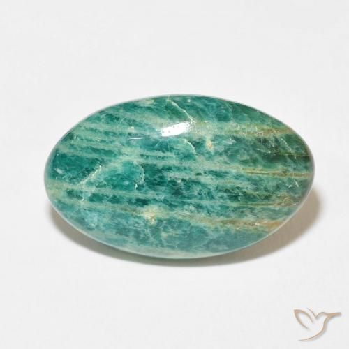 Amazonite Vert frais naturelle ovale, 21.30 ct, Opaque