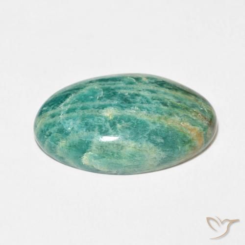 Amazonite Vert frais naturelle ovale, 21.30 ct, Opaque