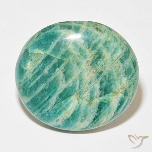 44.87ct Naturel Vert pin Amazonite, ovale, Opaque