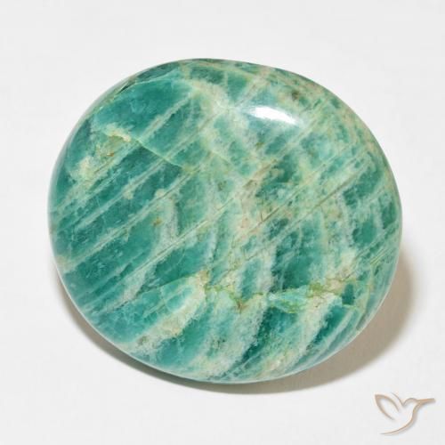 Amazonite Vert pin naturelle ovale, 44.87 ct, Opaque