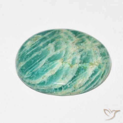 Amazonite Vert pin naturelle ovale, 44.87 ct, Opaque