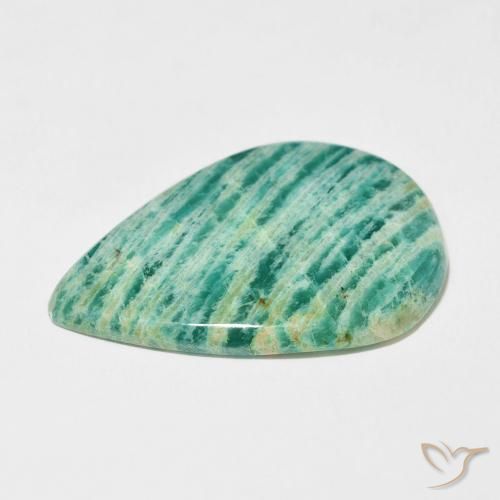 Amazonite Vert frais naturelle En forme de poire, 32.33 ct, Opaque