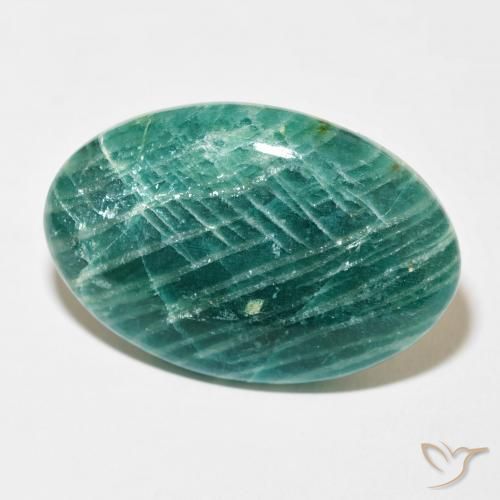 Amazonite Vert pin naturelle ovale, 59.73 ct, Opaque
