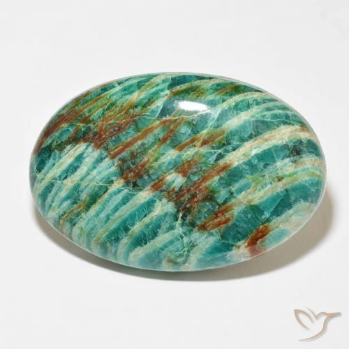 Amazonite Vert frais naturelle ovale, 100.79 ct, Opaque