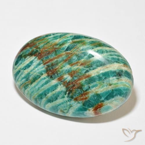 Amazonite Vert frais naturelle ovale, 100.79 ct, Opaque