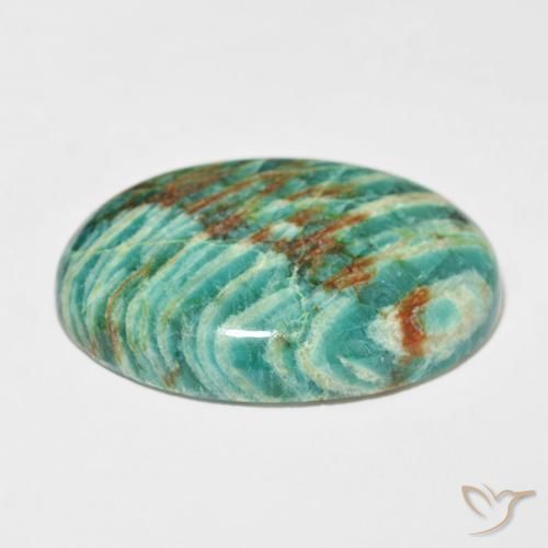 Amazonite Vert frais naturelle ovale, 100.79 ct, Opaque