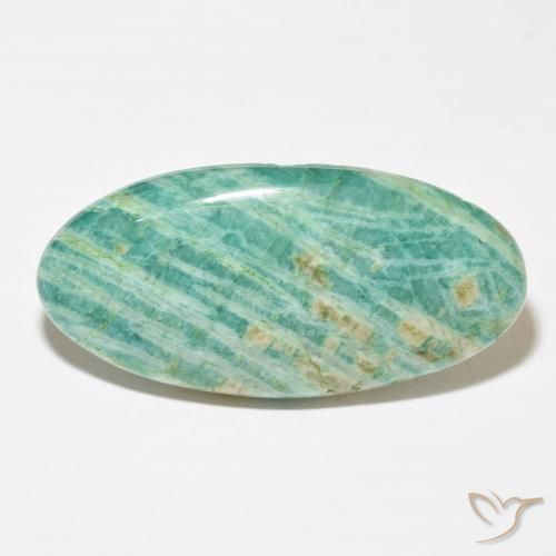 Amazonite Vert pin naturelle ovale, 61.60 ct, Opaque
