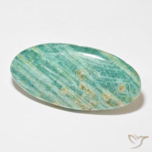 Amazonite Vert pin naturelle ovale, 61.60 ct, Opaque