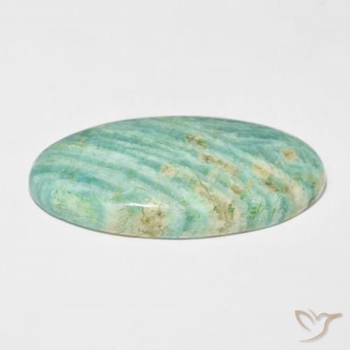 Amazonite Vert pin naturelle ovale, 61.60 ct, Opaque