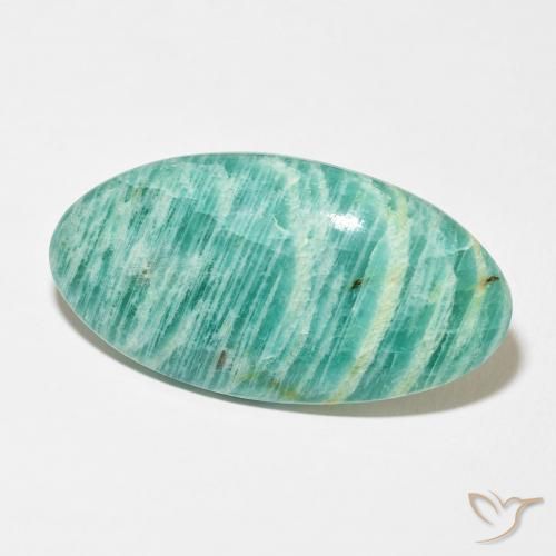 Amazonite Medium Dark-Green naturelle ovale, 37.25 ct, Opaque