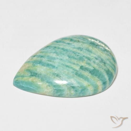 Amazonite Vert moyen naturelle En forme de poire, 42.08 ct, Opaque