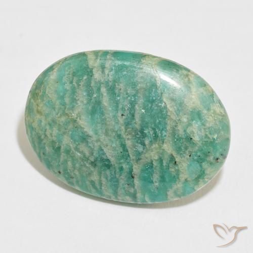 Amazonite Vert multicolore naturelle ovale, 28.23 ct, Opaque