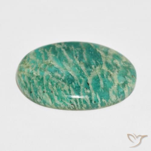 Amazonite Vert multicolore naturelle ovale, 28.23 ct, Opaque