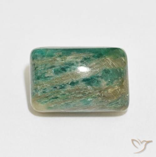 Amazonite Vert moyen naturelle Coussin, 12.42 ct, Opaque