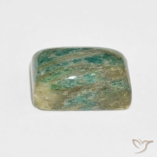 Amazonite Vert moyen naturelle Coussin, 12.42 ct, Opaque