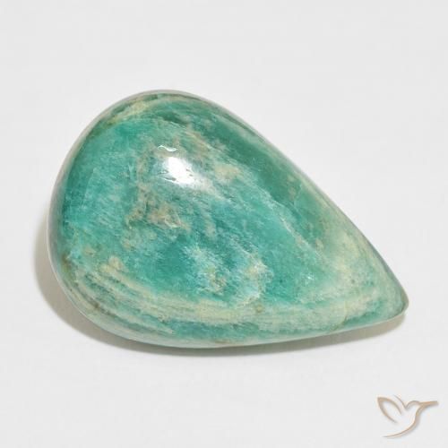 32.76ct Naturel Vert moyen Amazonite, En forme de poire, Opaque
