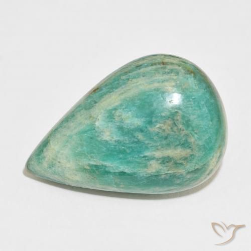 Amazonite Vert moyen naturelle En forme de poire, 32.76 ct, Opaque