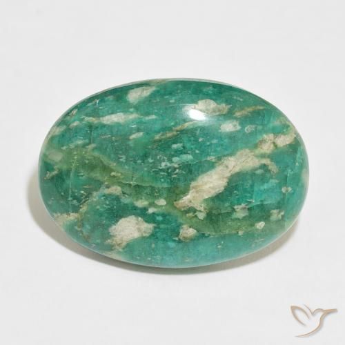 35.84ct Naturel Vert foncé Amazonite, ovale, Opaque
