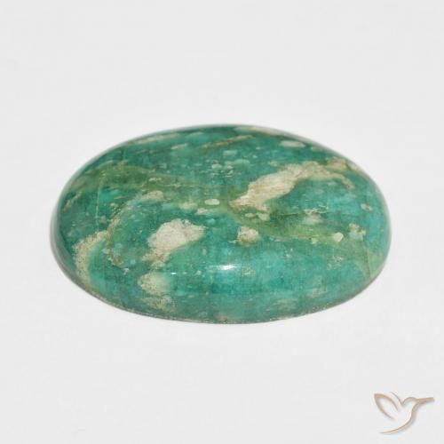 Amazonite Vert foncé naturelle ovale, 35.84 ct, Opaque