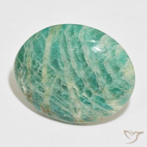 Amazonite Vert multicolore naturelle ovale, 41.53 ct, Opaque