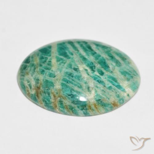 Amazonite Vert multicolore naturelle ovale, 41.53 ct, Opaque