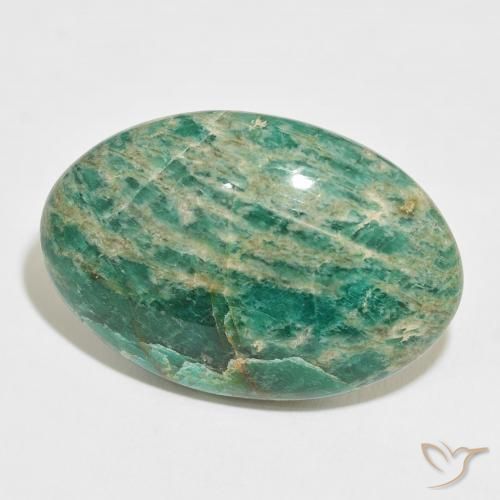 Amazonite Vert multicolore naturelle ovale, 46.30 ct, Opaque
