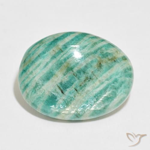 34.84ct Naturel Vert multicolore Amazonite, ovale, Opaque