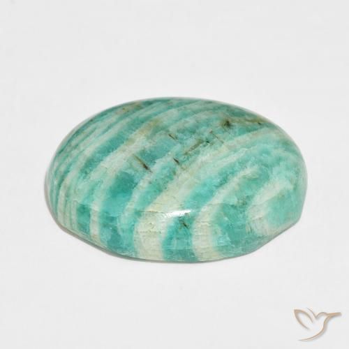 Amazonite Vert multicolore naturelle ovale, 34.84 ct, Opaque