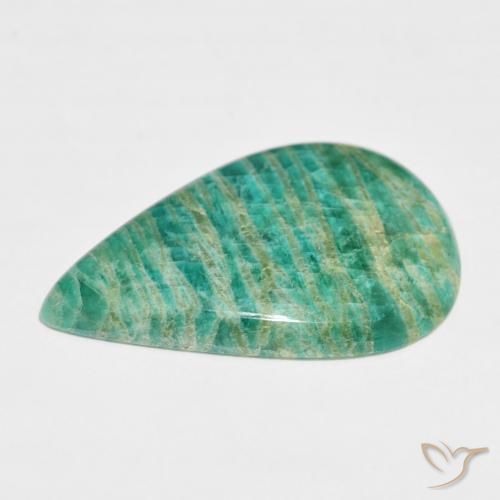 Amazonite Vert foncé naturelle En forme de poire, 37.44 ct, Opaque