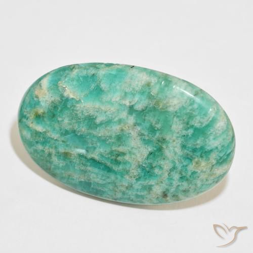 Amazonite Vert multicolore naturelle ovale, 61.95 ct, Opaque