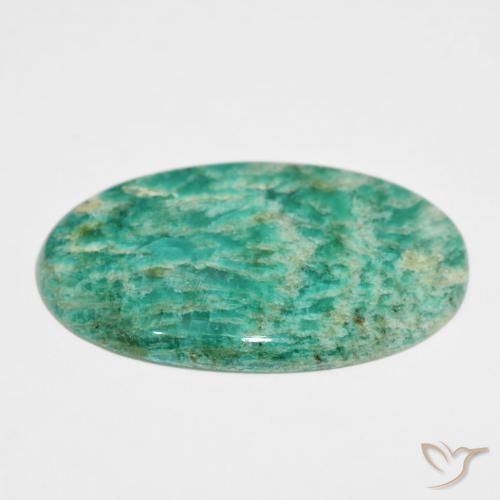 Amazonite Vert multicolore naturelle ovale, 61.95 ct, Opaque