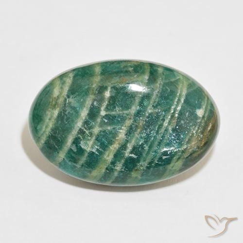 Amazonite Vert foncé naturelle ovale, 57.90 ct, Opaque